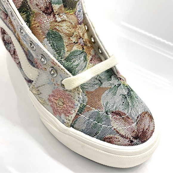 Vans Sk8-Hi Tapestry Vintage Metallic Floral High Top Sneakers 8.5 - Picture 3 of 8